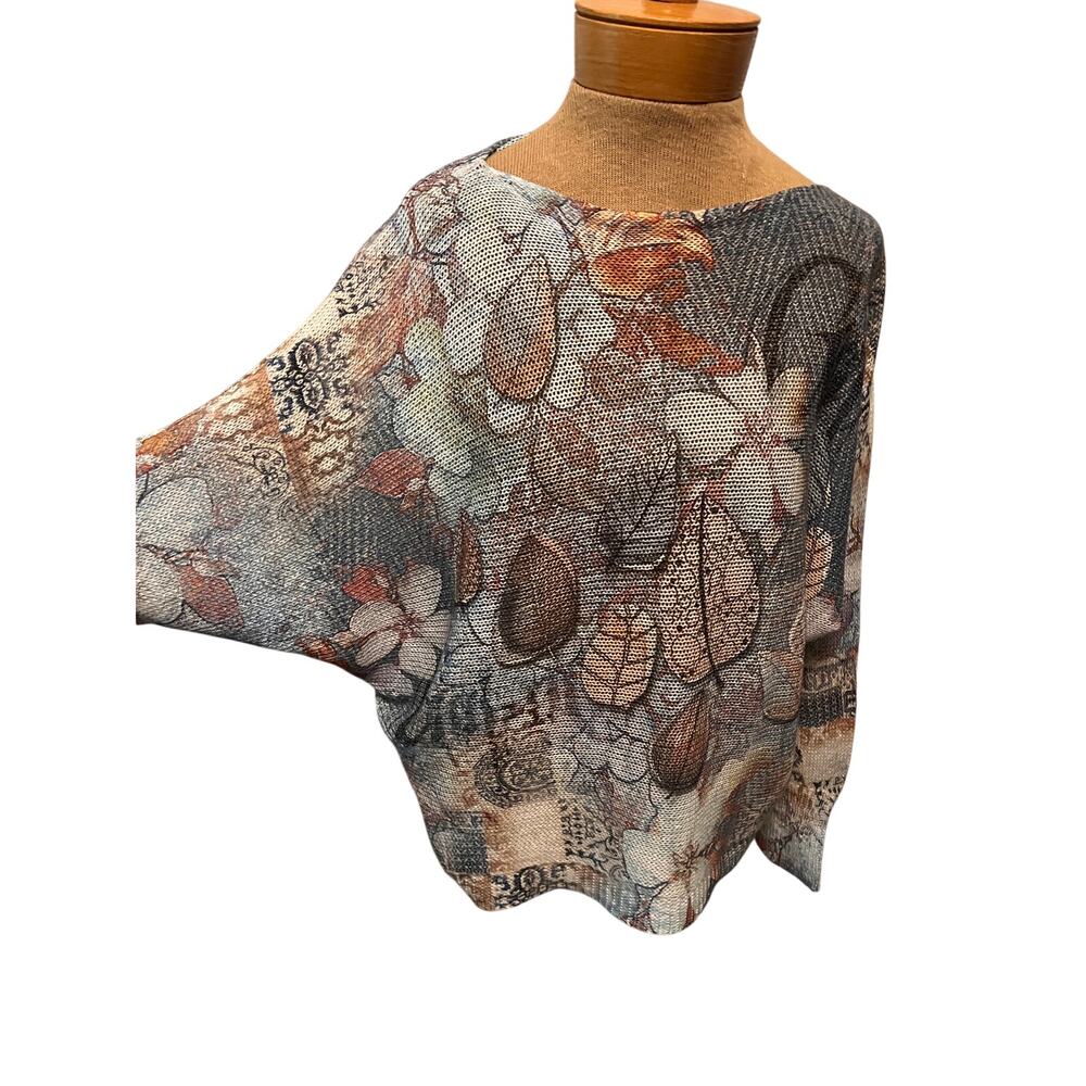 Gigi Moda Sweater floral open Knit Dolman Oversized relax fit casual Italy
